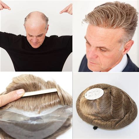 Toupee for men - Toupee for Men Hair Replacement Systems Swiss Lace Front Mens Toupee Bleached Knot Natural Human Hair Piece (7x9"-100% Light Med-Light Density, 760# Very Light Brown with 60% Synthetic Grey) Options: 8 sizes. 8. $22900 ($76.33/Fl Oz) Save $12.00 with coupon. FREE delivery Mar 8 - 14. Or fastest delivery Mar 6 - 11.